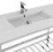 Modern Ceramic Console Sink and Polished Chrome Base, 48